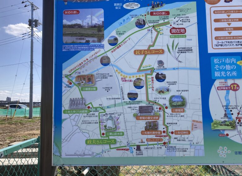 矢切駅・下矢切バス停からの地図